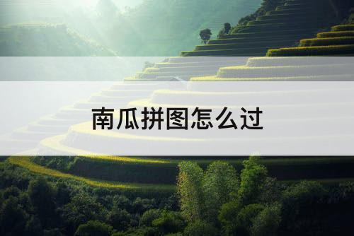 南瓜拼图怎么过