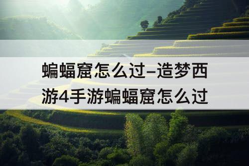 蝙蝠窟怎么过-造梦西游4手游蝙蝠窟怎么过