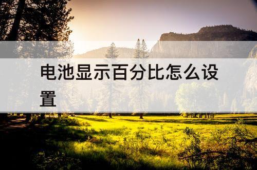 电池显示百分比怎么设置
