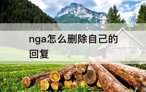 nga怎么删除自己的回复