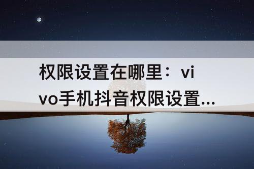 权限设置在哪里：vivo手机抖音权限设置在哪里