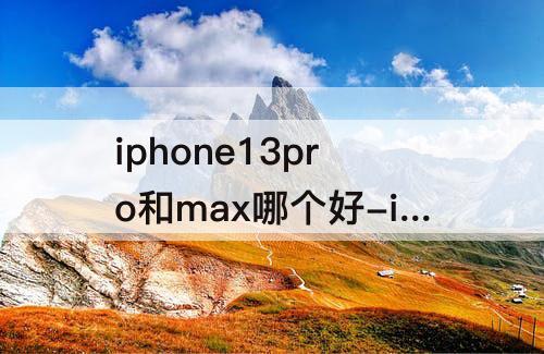 iphone13pro和max哪个好-iphone13pro和max哪个好cpu