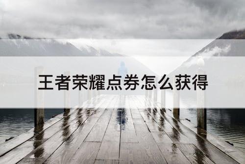 王者荣耀点券怎么获得