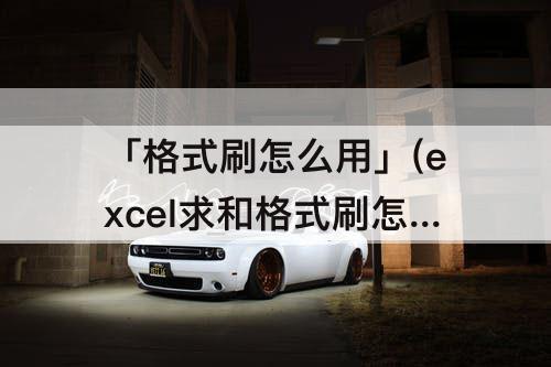 「格式刷怎么用」(excel求和格式刷怎么用)