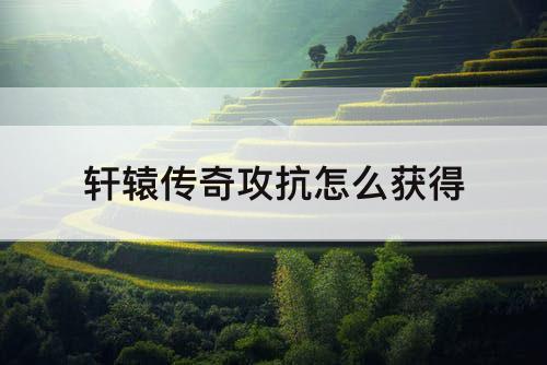 轩辕传奇攻抗怎么获得