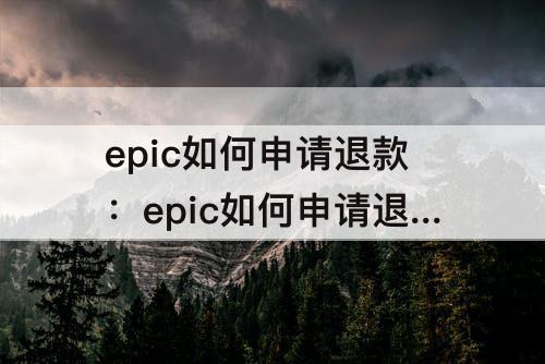 epic如何申请退款：epic如何申请退款202010月