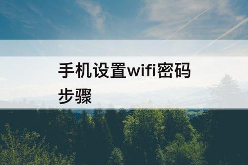 手机设置wifi密码步骤