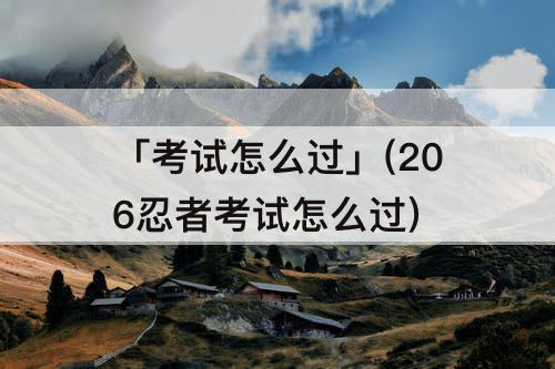 「考试怎么过」(206忍者考试怎么过)