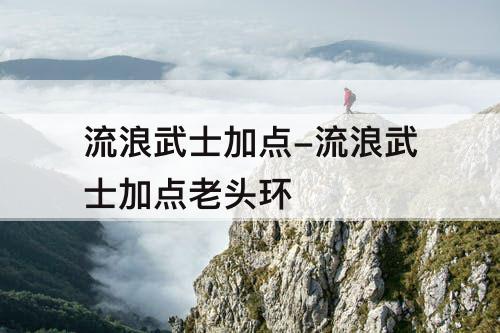 流浪武士加点-流浪武士加点老头环