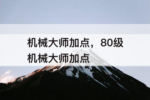 机械大师加点，80级机械大师加点