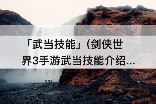 「武当技能」(剑侠世界3手游武当技能介绍)