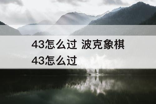 43怎么过 波克象棋43怎么过
