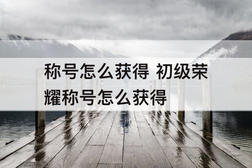 称号怎么获得 初级荣耀称号怎么获得