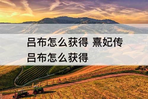 吕布怎么获得 熹妃传吕布怎么获得