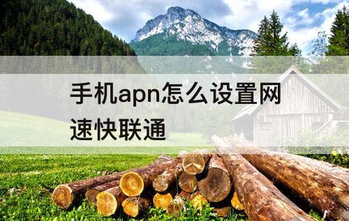 手机apn怎么设置网速快联通