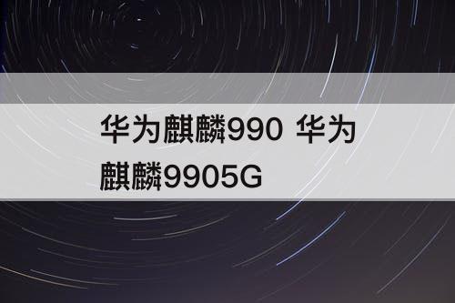 华为麒麟990 华为麒麟9905G