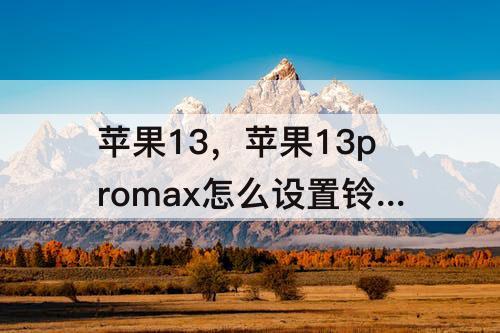 苹果13，苹果13promax怎么设置铃声