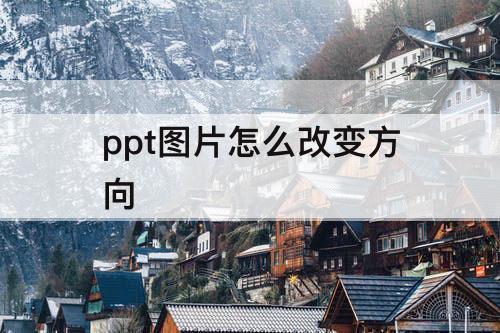 ppt图片怎么改变方向