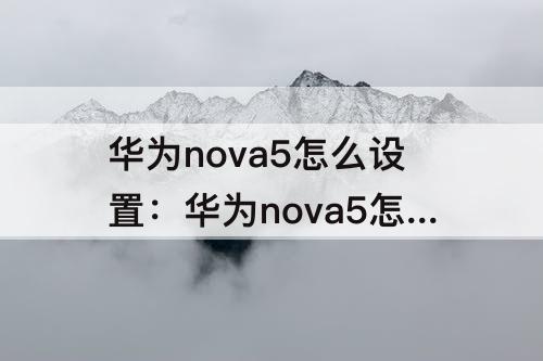 华为nova5怎么设置：华为nova5怎么设置图标